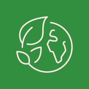 Earth shaped leaf logo to illustrate the impact of sustainable cleaning solutions on the sustainability cycle.